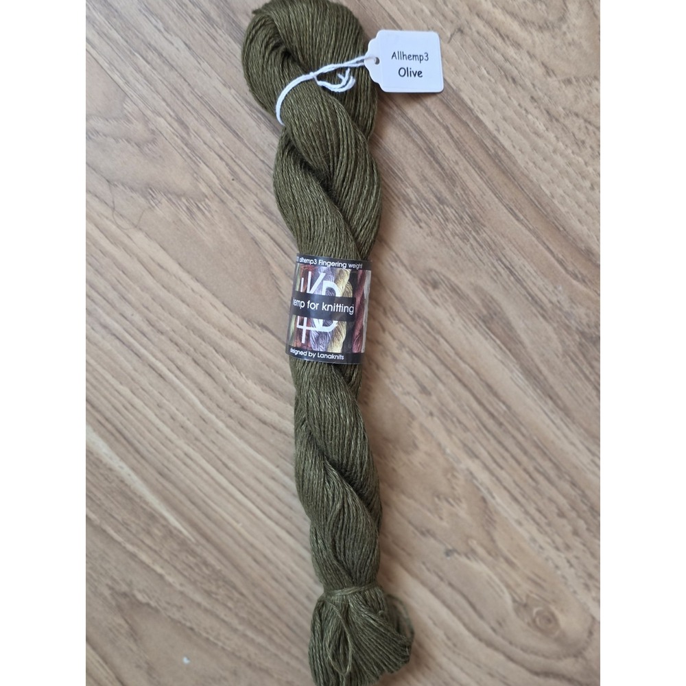1 Lanaknits "Hemp for Knitting" - #3 Olive Yarn